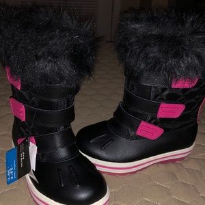 Pink and Black snow boots
